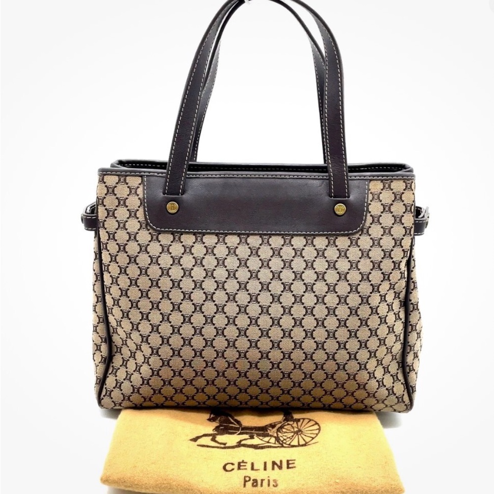 Celine Brown and Black Monogram Shoulder Bag